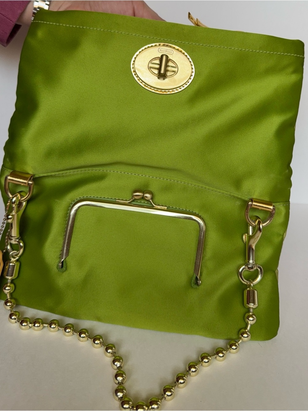 COACH AMA Satin Lime Green - Picture 6 of 9